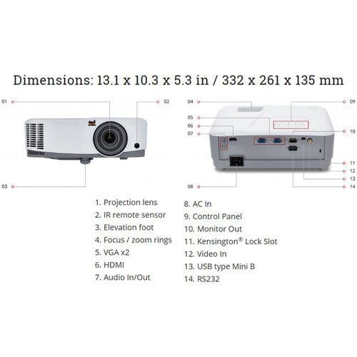 ViewSonic PG705WU-S WUXGA 4000 Lumens DLP Projector - Certified Refurbished