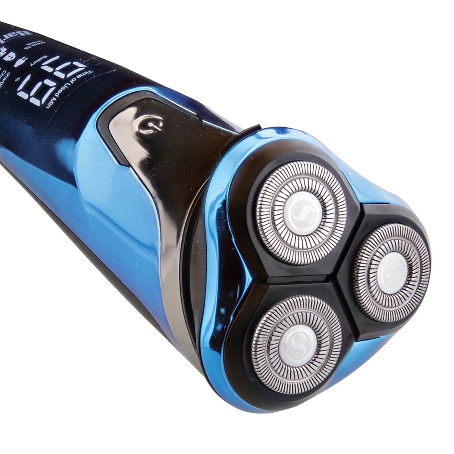 Barbasol Men's Rechargeable Wet/Dry LCD Lithium Rotary Shaver with Pop-up Trimmer