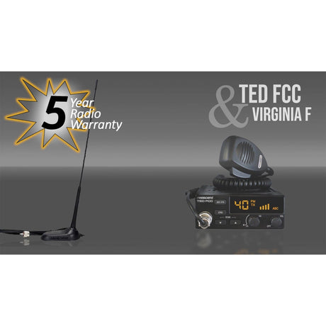 President CB Radio Starter Kit with TED FCC 40-Channel 12-Volt AM/FM CB Radio and VIRGINIA-F Magnet-Mount Antenna