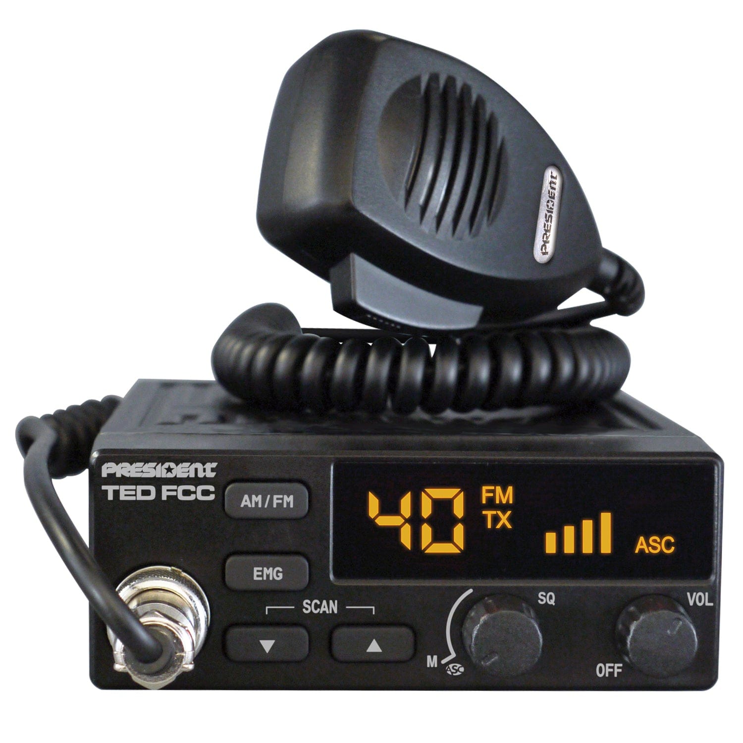 President Ted FCC 40-Channel 12-Volt AM/FM CB Radio, TXUS004