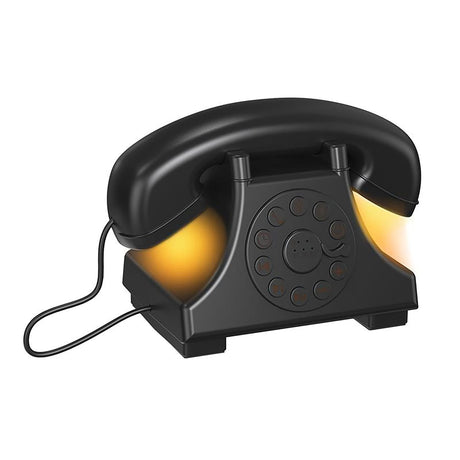 Priority Products Retro Telephone-Shaped Sleeping Machine with Bluetooth Speaker and Night-Light, Black