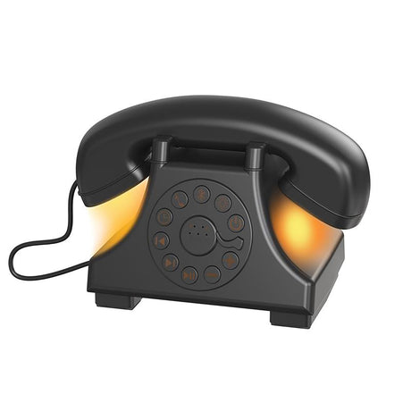Priority Products Retro Telephone-Shaped Sleeping Machine with Bluetooth Speaker and Night-Light, Black
