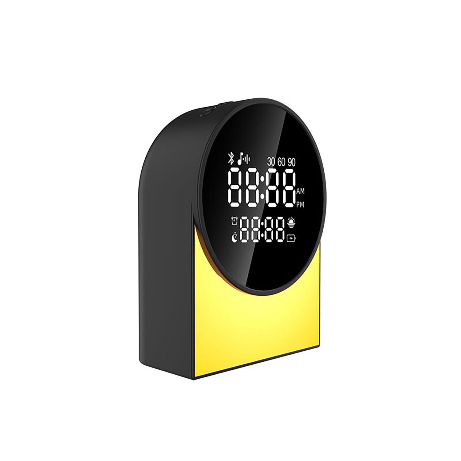 Priority Products Rechargeable Digital FM Radio Alarm Clock with Bluetooth Speaker, LED Night-Light, and Sound Machine, SM12, Black