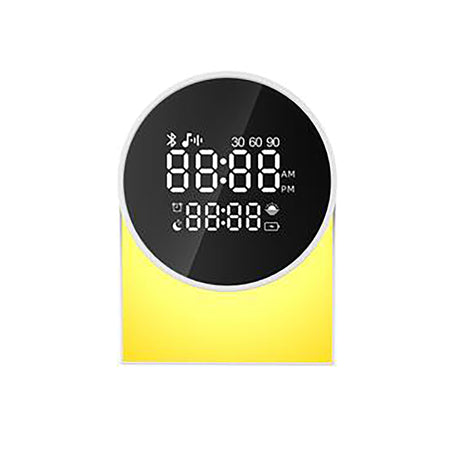 Priority Products Rechargeable Digital FM Radio Alarm Clock with Bluetooth Speaker, LED Night-Light, and Sound Machine, SM12, White