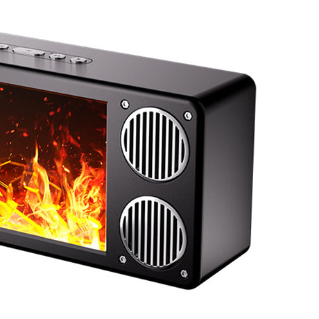 Priority Products Portable Bluetooth Speaker with FM Radio and Fireplace Lighting Effects, L-45, Black