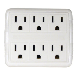 Prime 6-AC Outlet Grounded Wall Tap, PB801011