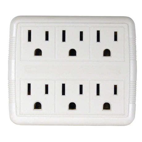 Prime 6-AC Outlet Grounded Wall Tap, PB801011