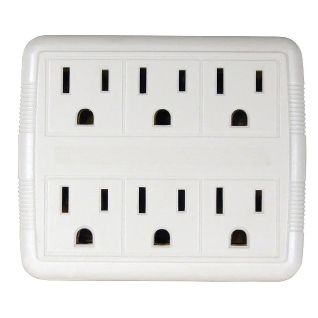 Prime 6-AC Outlet Grounded Wall Tap, PB801011