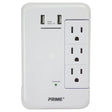 Prime 6-AC Swiveling Outlet and 2-USB Port 1200-Joules Surge Protector Wall Tap, PBRUSB346S-A