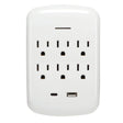 Prime 6-AC Outlet and 2-USB Port Grounded Wall Tap, PBSU072