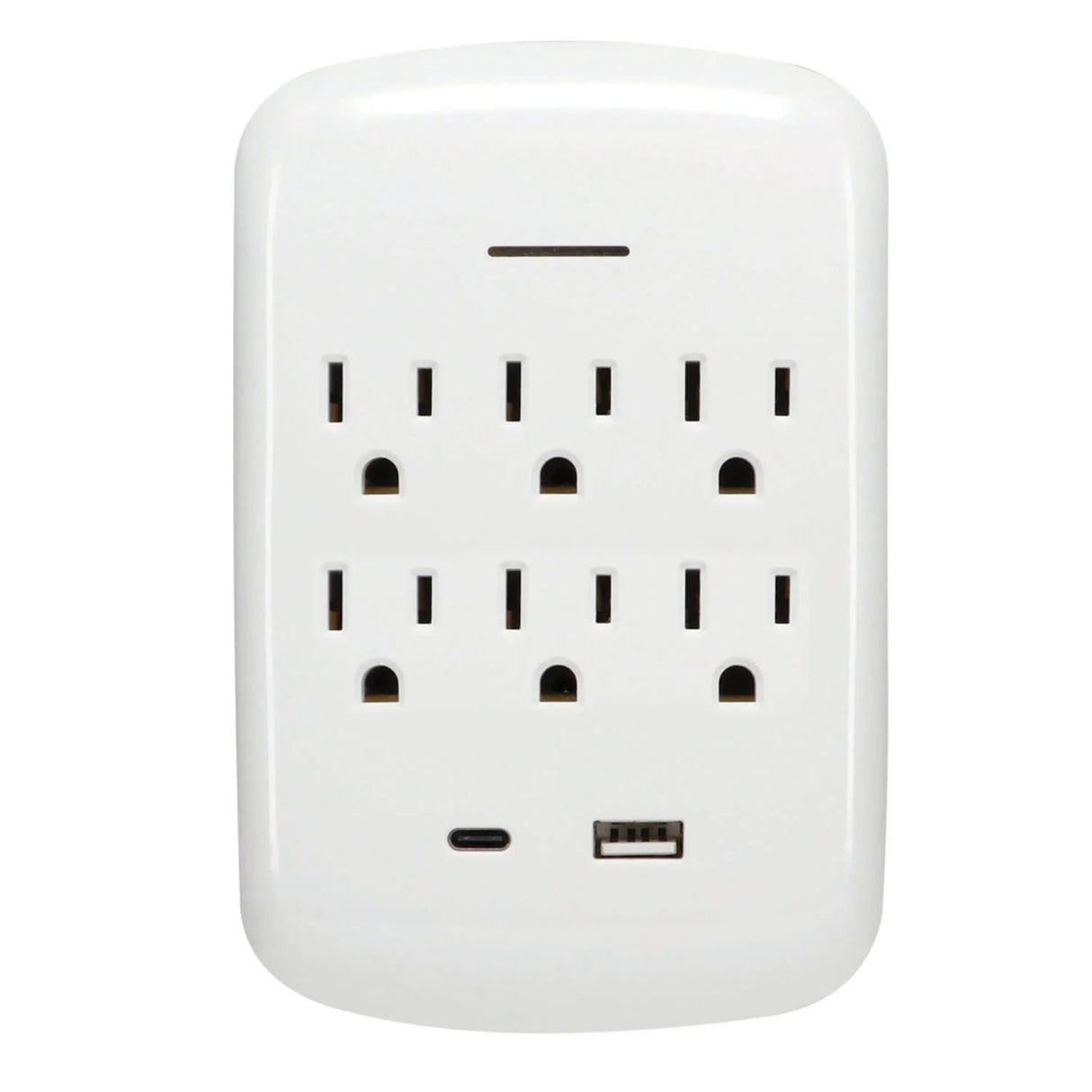 Prime 6-AC Outlet and 2-USB Port Grounded Wall Tap, PBSU072