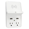 Prime Wireless-Charging-Dock Wall Tap with 2 Outlets and Dual USB Charger