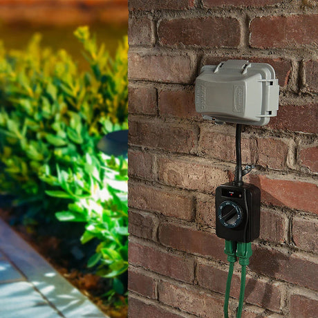Prime 2-Outlet Grounded Outdoor Countdown Timer with Photosensor