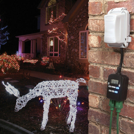 Prime EZ-SET 2-Outlet 24-Hour Digital Outdoor Timer