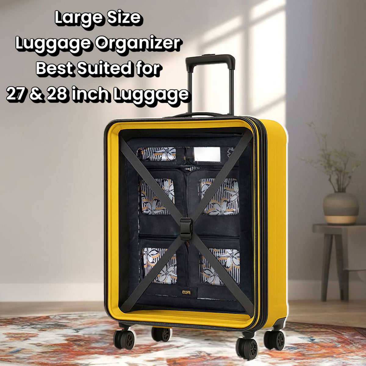 Pack Snap And Go Luggage Organizer Insert for Accessories and More, Large