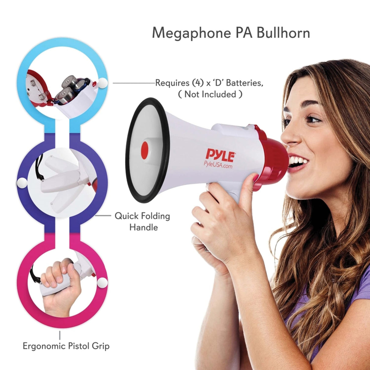 Pyle 30-Watt Professional Megaphone/Bullhorn