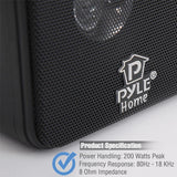 Pyle 200-Watt-Max Wall Mountable Mini-Cube Bookshelf Speaker Set with 4-In. Woofers and Video Shielded, Pair