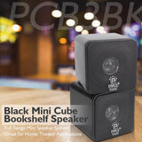 Pyle 200-Watt-Max Wall Mountable Mini-Cube Bookshelf Speaker Set with 4-In. Woofers and Video Shielded, Pair
