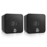 Pyle 200-Watt-Max Wall Mountable Mini-Cube Bookshelf Speaker Set with 4-In. Woofers and Video Shielded, Pair