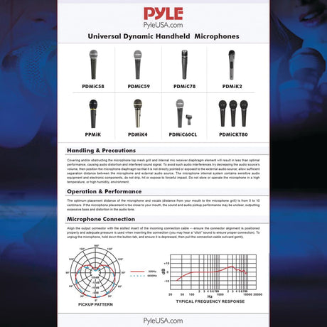 Pyle Professional Handheld Unidirectional Dynamic Microphone