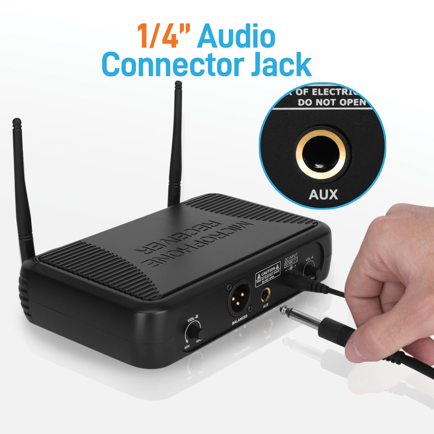 Pyle Premier Series Professional 2-Channel UHF Wireless Handheld Microphone System with Selectable Frequency