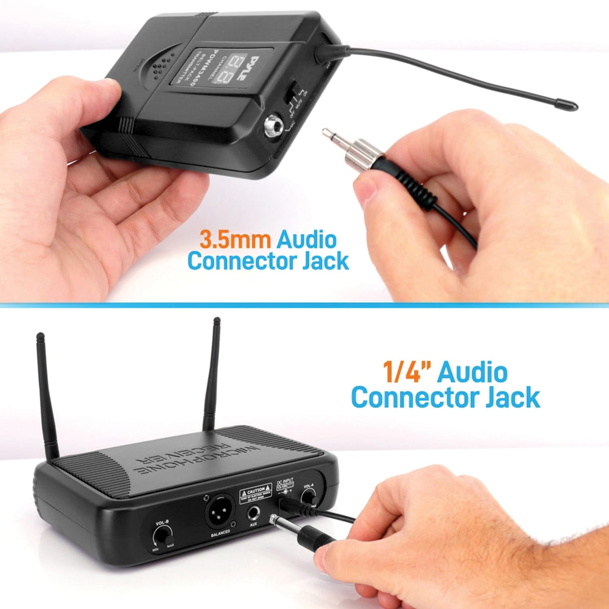 Pyle Premier Series Professional UHF Wireless Microphone System with 2 Body Packs, 2 Lavaliers, and 2 Headsets