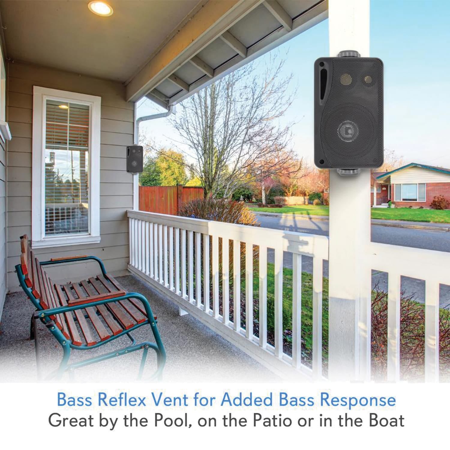 Pyle Hydra Series 3.5" 200-Watt 3-Way Weatherproof Mini-Box Speaker System, Black