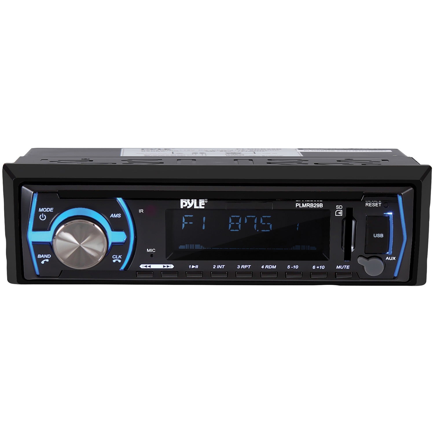 Pyle Single-DIN In-Dash Digital Marine Stereo Receiver with Bluetooth, Black