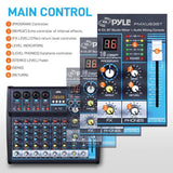 Pyle 8-Channel Bluetooth Pro Audio DJ Sound Mixer