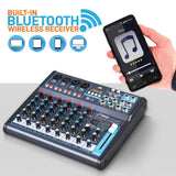 Pyle 8-Channel Bluetooth Pro Audio DJ Sound Mixer