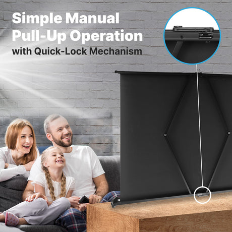 Pyle Retractable Pull-out-Style Manual Projector Screen, 50 In.