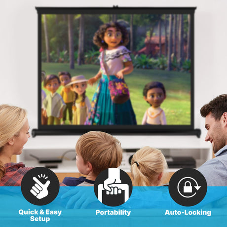 Pyle Retractable Pull-out-Style Manual Projector Screen, 50 In.
