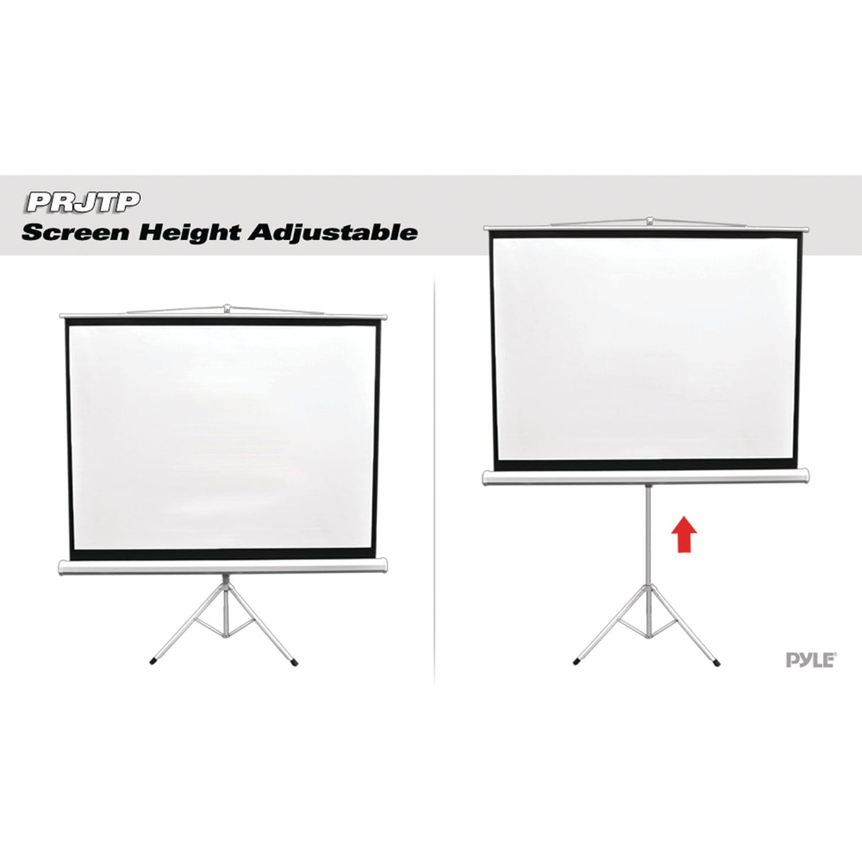 Pyle Floor-Standing Portable Tripod Manual Projector Screen, 84 In.