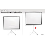 Pyle Floor-Standing Portable Tripod Manual Projector Screen, 84 In.