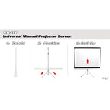 Pyle Floor-Standing Portable Tripod Manual Projector Screen, 84 In.