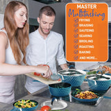 NutriChef Diamond Home Kitchen Cookware Set, Blue
