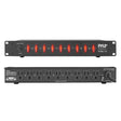 Pyle 9-Outlet 15-Amp 150-Joules Power Supply Control Unit, AC Noise Filter, Steel Chassis, Rack Mountable, PDBC70
