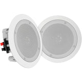 Pyle 8-In. 250-Watt-Max Bluetooth In-Ceiling/In-Wall Speaker Pair with Polypropylene Woofer and Fixed Polymer Tweeter, 8 Ohms