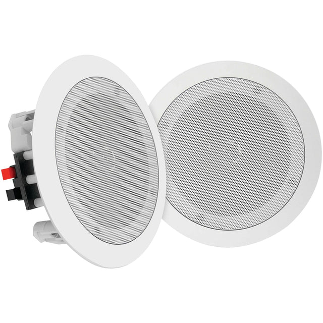 Pyle 8-In. 250-Watt-Max Bluetooth In-Ceiling/In-Wall Speaker Pair with Polypropylene Woofer and Fixed Polymer Tweeter, 8 Ohms