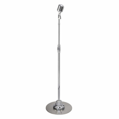 Pyle Wired Classic Retro Vintage-Style Detachable Unidirectional Microphone with Telescoping and Pivoting Stand, Silver Finish