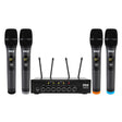 Pyle Home and Office UHF 50-Channel Wireless Microphone System with 4 Handheld Microphones, Bluetooth Input, Adjustable Volume, PDWM4120