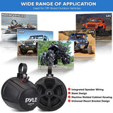 Pyle PLUTV51BK 5.25-In. 2-Way Full-Range Marine/UTV/Powersport Off-Road Speakers, 1000 Watts, 4 Ohms, Waterproof, Universal Brackets, Pair
