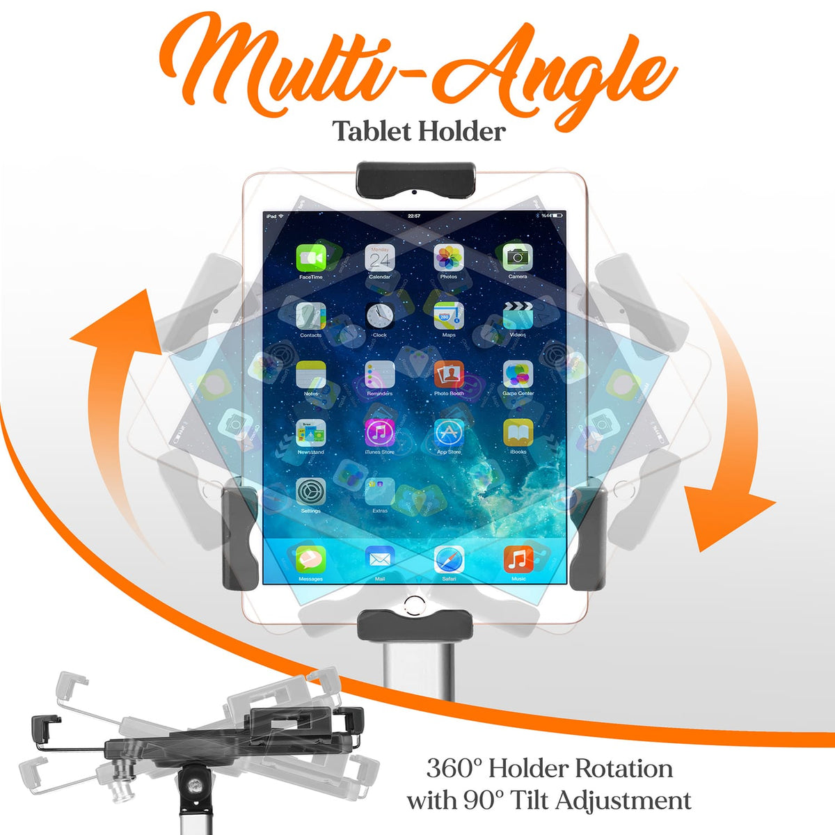 Pyle Anti-Theft Tablet Security Display Floor Stand for 7.9-In to 10.1-In. Tablets