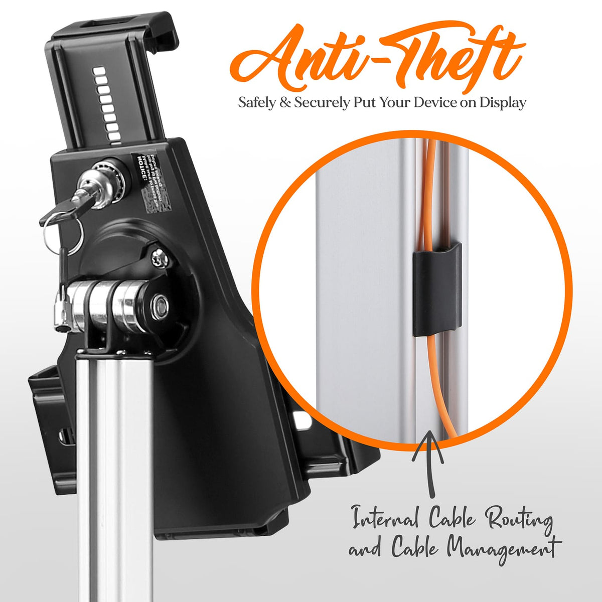 Pyle Anti-Theft Tablet Security Display Floor Stand for 7.9-In to 10.1-In. Tablets