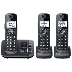 Panasonic 3-Handset Expandable Cordless Phone System with Answering System - Certified Refurbished
