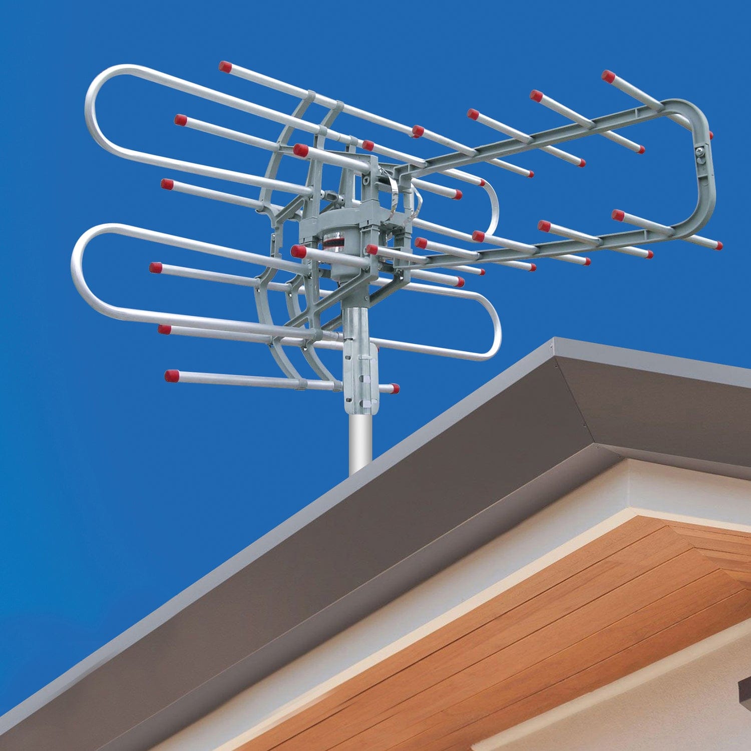 QFX HD/DTV/UHF/VHF/FM 360° Rotating Outdoor Antenna