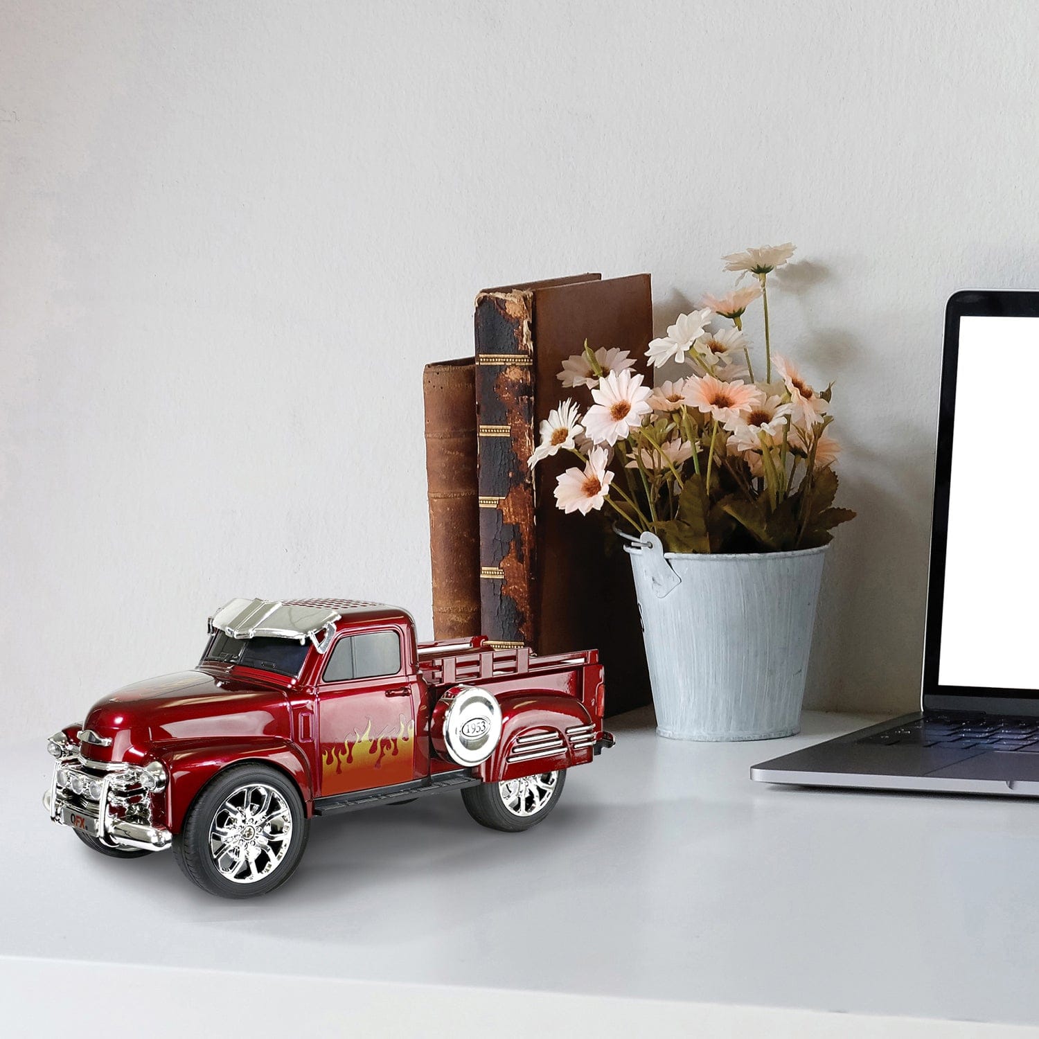 QFX BT-1953 Retro Truck Bluetooth Speaker, Red