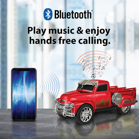 QFX BT-1953 Retro Truck Bluetooth Speaker, Red