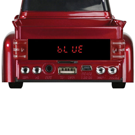 QFX BT-1956 Retro Truck Bluetooth Speaker, Red