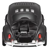 QFX BT-1960 Retro Car Portable Bluetooth Speaker with Speakerphone, True Wireless, FM Radio, and LED Party Lights, Black